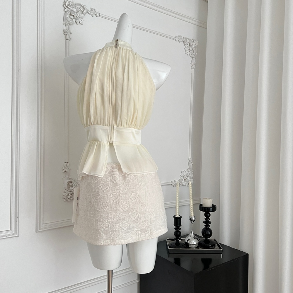 Elegant simple skirt refinement bandage tops a set