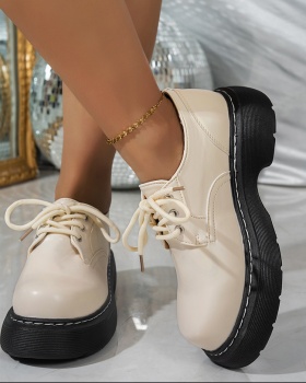 Retro small leather shoes thick crust college style shoes