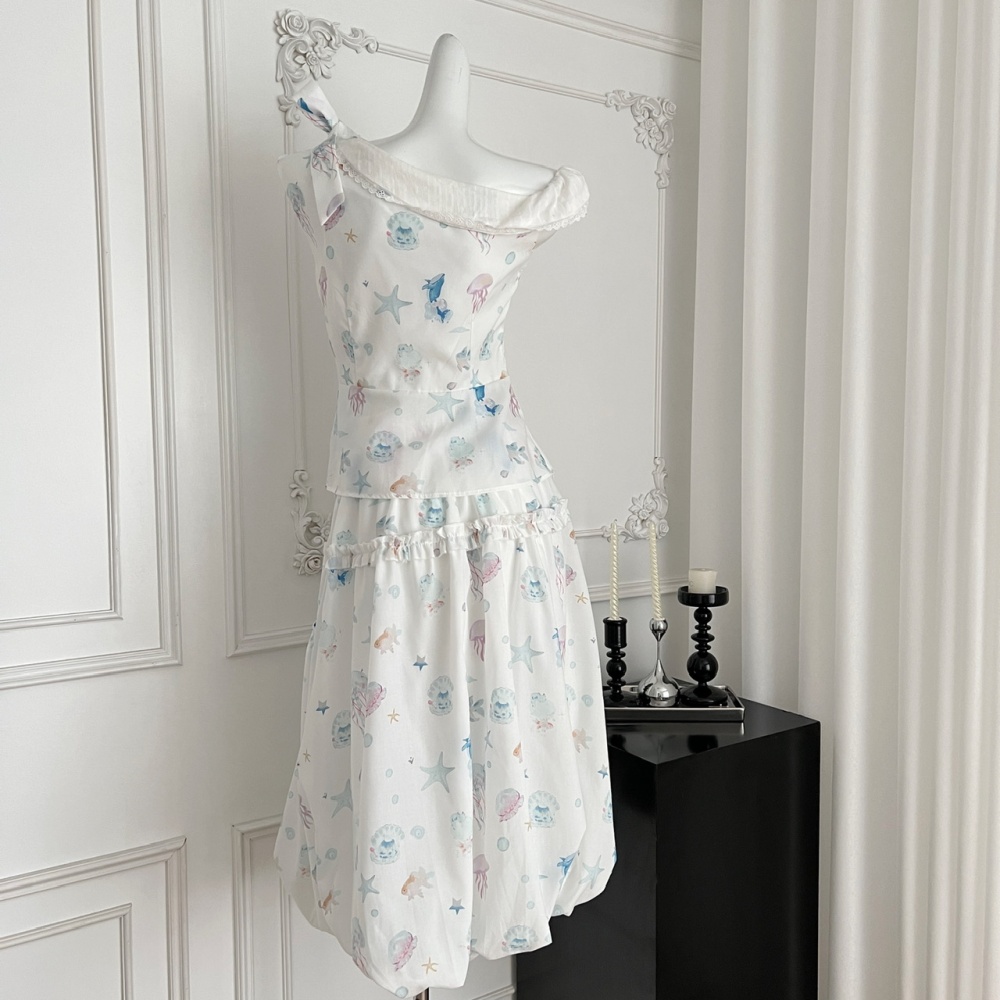 Show young summer halter tops niche skirt a set