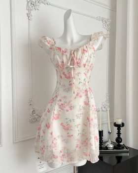 Boats sleeve wear romantic dress for women