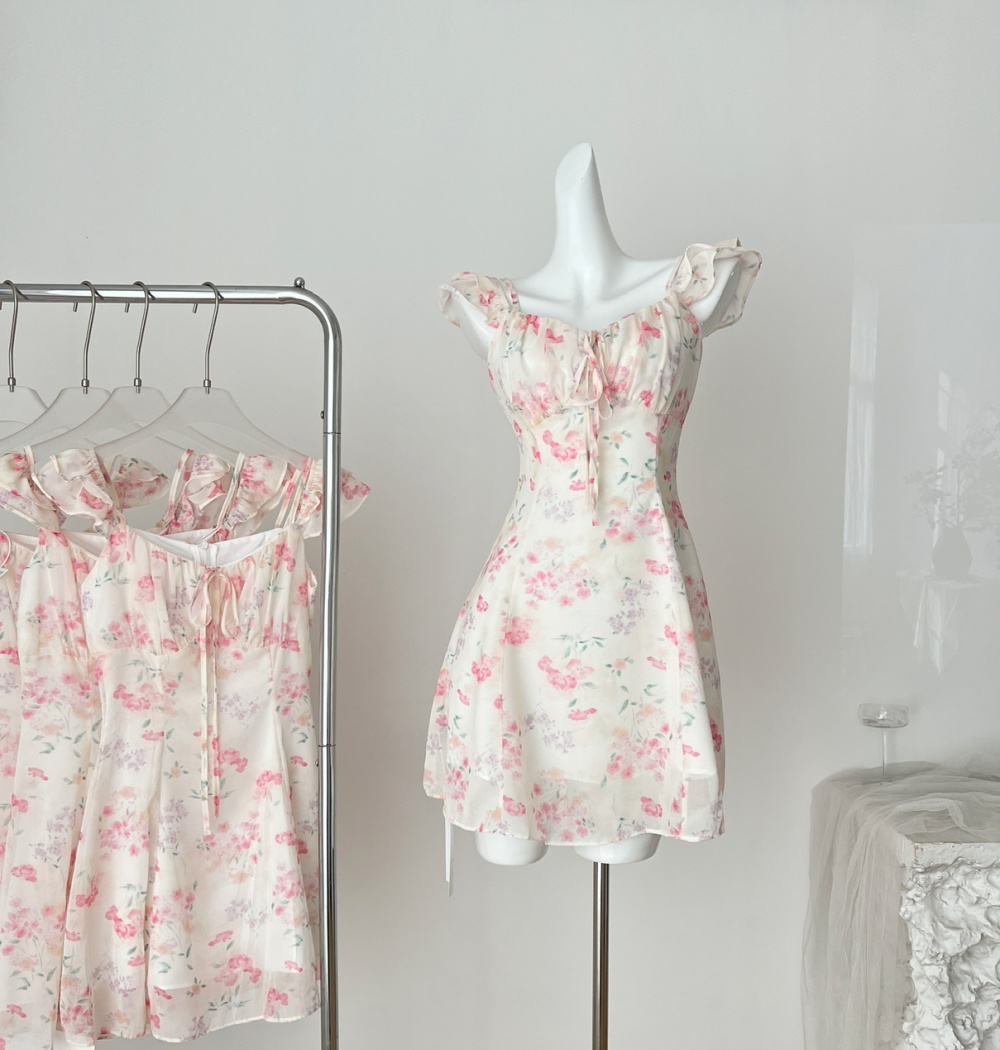 Boats sleeve wear romantic dress for women