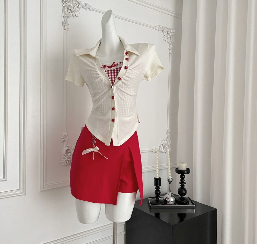 Sweetheart spicegirl tops slim enticement skirt 2pcs set