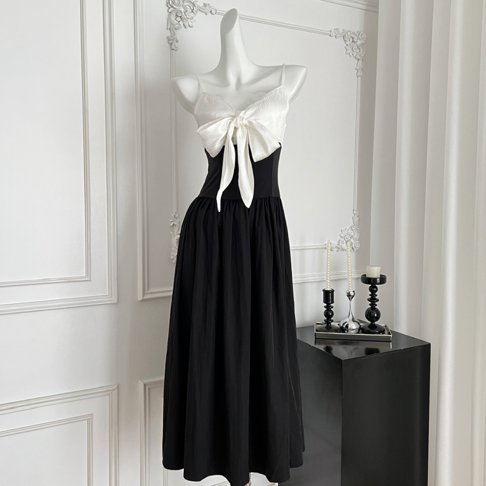 Black summer long dress swan strap dress for women