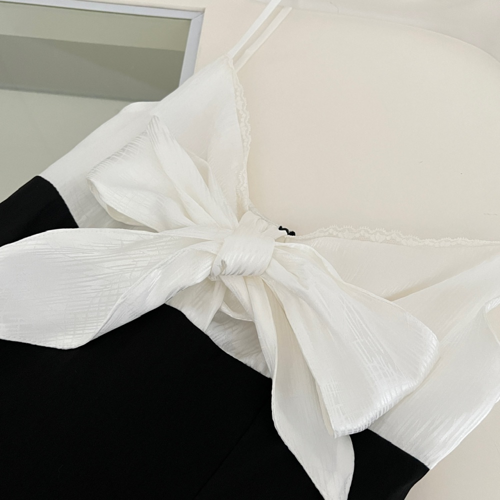 Black summer long dress swan strap dress for women