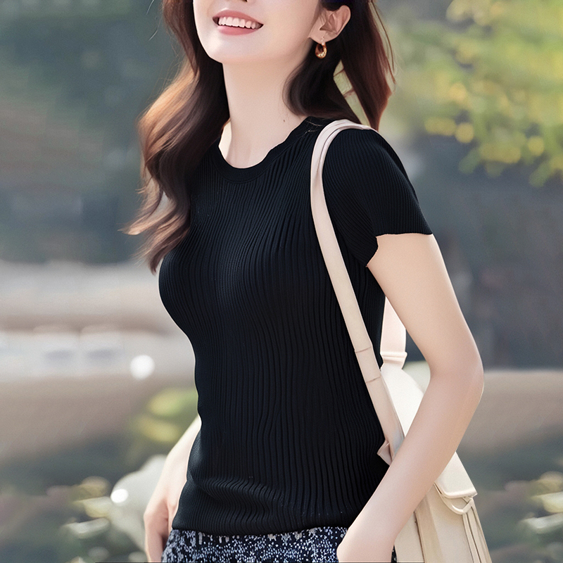 Short sleeve pure summer T-shirt for women