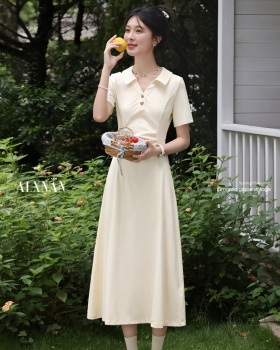 Temperament dress pinched waist long dress for women