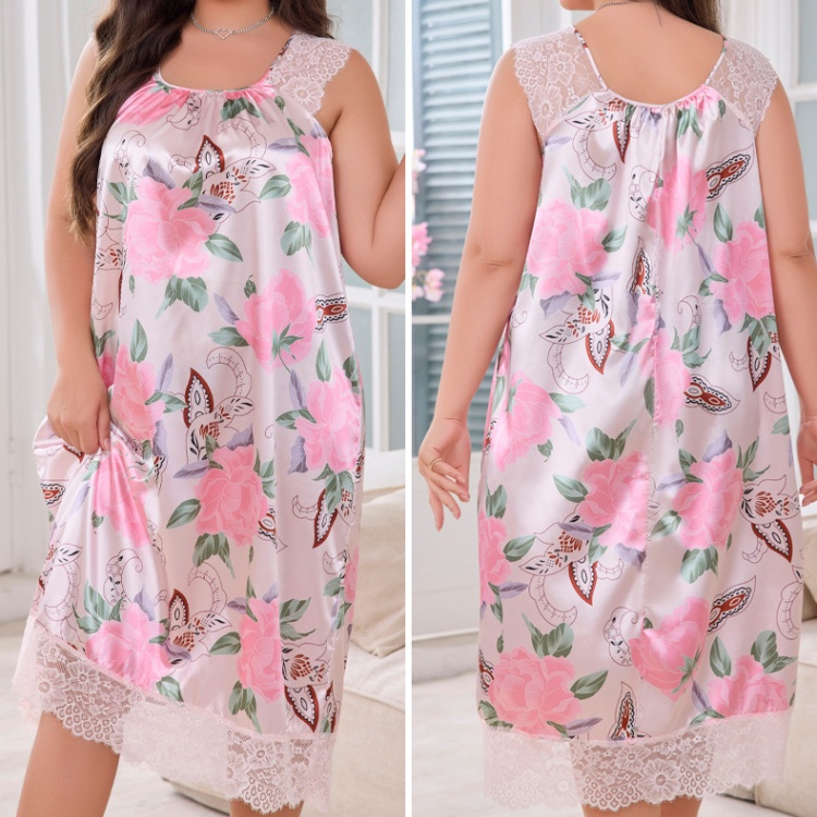 Romantic Casual night dress ice silk pajamas