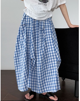 Mixed colors irregular short skirt plaid summer skirt