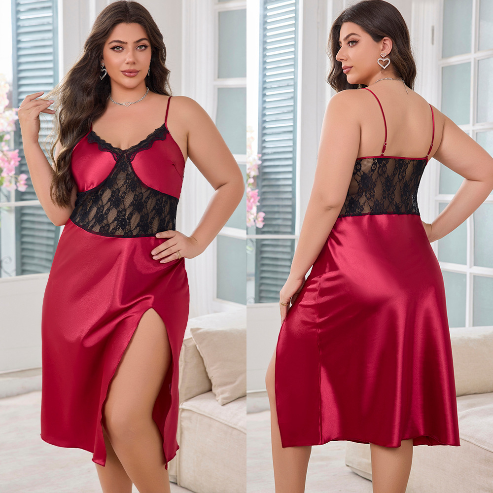 Spicegirl fat night dress sexy hollow pajamas for women