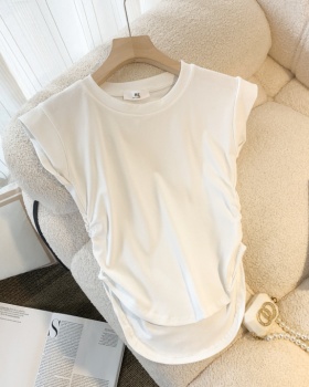 Sleeveless summer T-shirt all-match tops for women