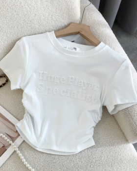 Stereoscopic pullover T-shirt pure tops for women