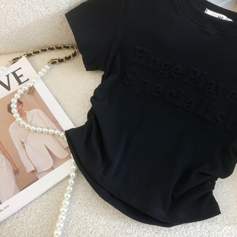 Stereoscopic pullover T-shirt pure tops for women