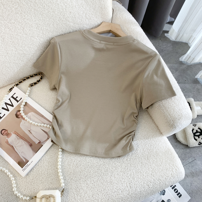Stereoscopic pullover T-shirt pure tops for women