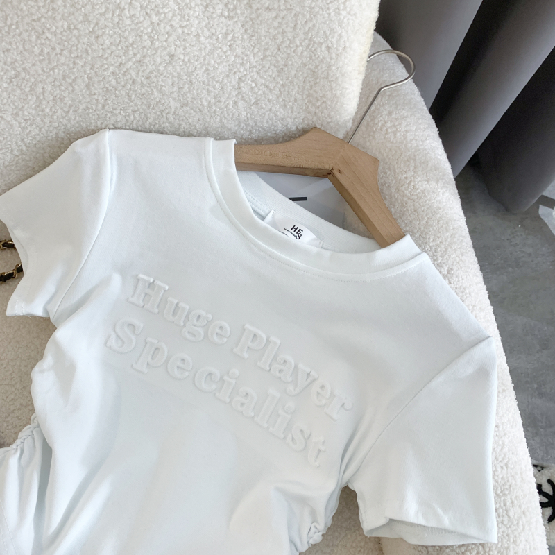 Stereoscopic pullover T-shirt pure tops for women
