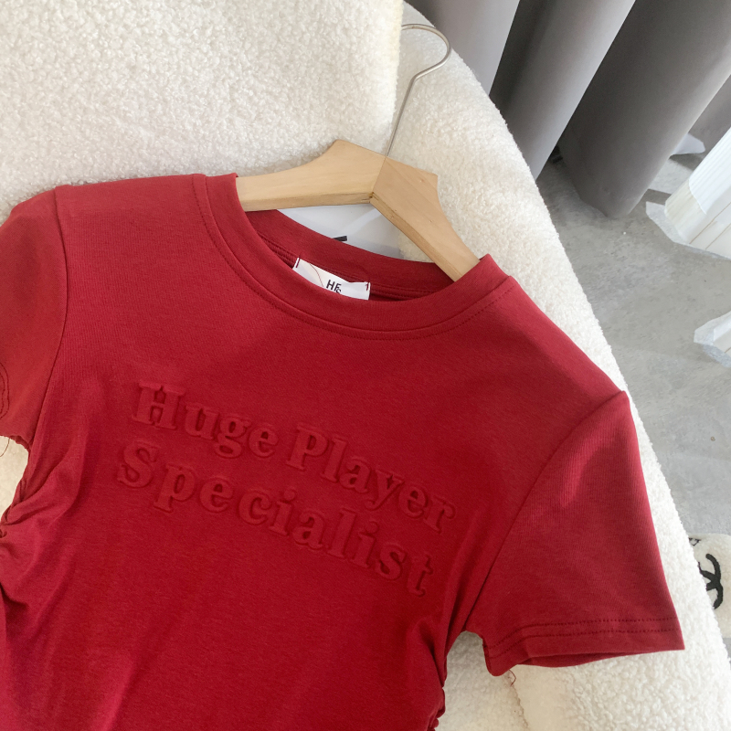 Stereoscopic pullover T-shirt pure tops for women