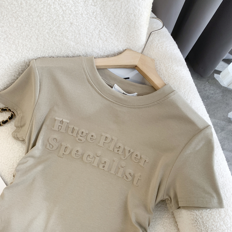 Stereoscopic pullover T-shirt pure tops for women