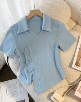 Western style retro short sleeve tops summer unique shirts