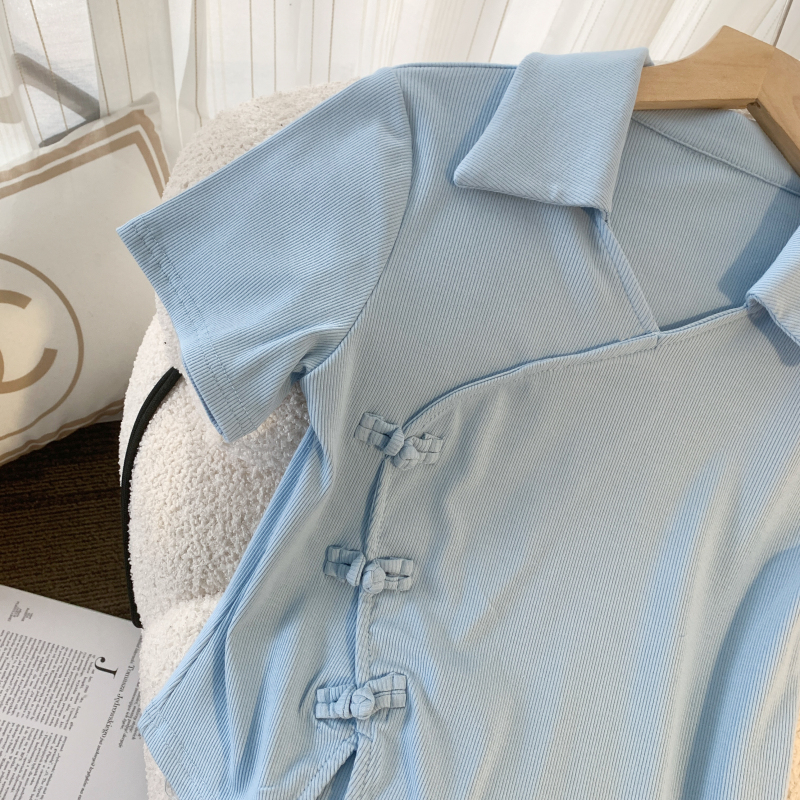 Western style retro short sleeve tops summer unique shirts