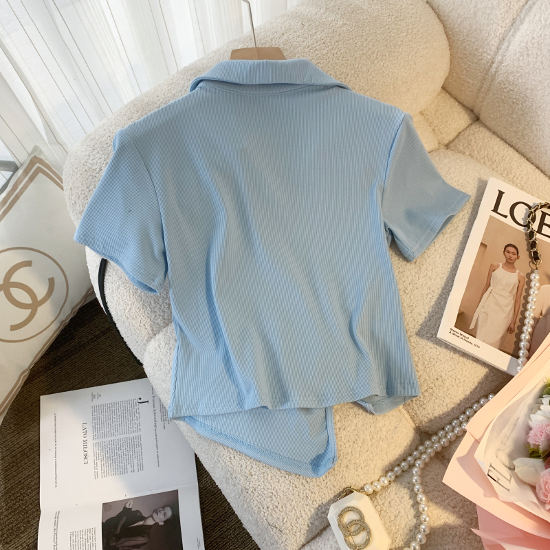 Western style retro short sleeve tops summer unique shirts