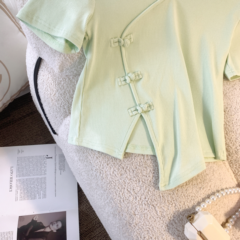 Western style retro short sleeve tops summer unique shirts