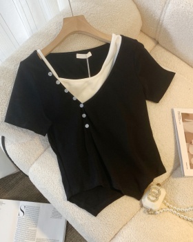 Refreshing sweet sling pure cotton T-shirt 2pcs set for women