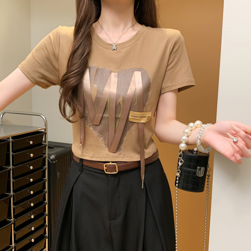 Niche heart spicegirl tops short sleeve streamer T-shirt