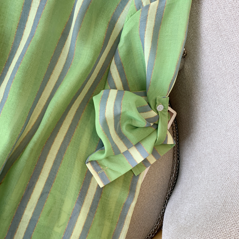 Stripe summer coat single-breasted shirt
