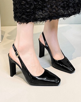 Summer red shoes high-heeled thick sandals for women