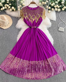 Ladies fold long dress loose formal dress
