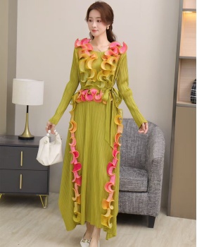 Gradient loose formal dress pinched waist long dress