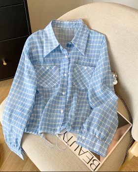 Niche short France style coat long sleeve pure shirt