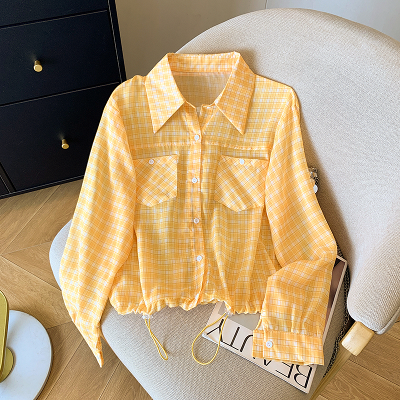 Niche short France style coat long sleeve pure shirt