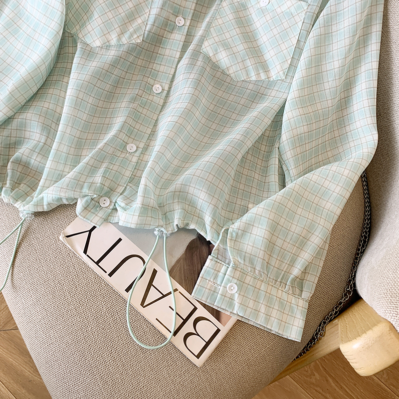 Niche short France style coat long sleeve pure shirt