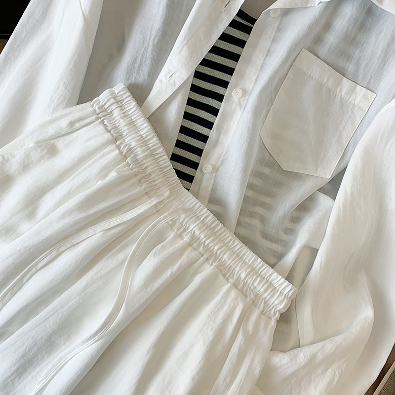 Summer fashion shirt slim sunscreen vest 3pcs set for women