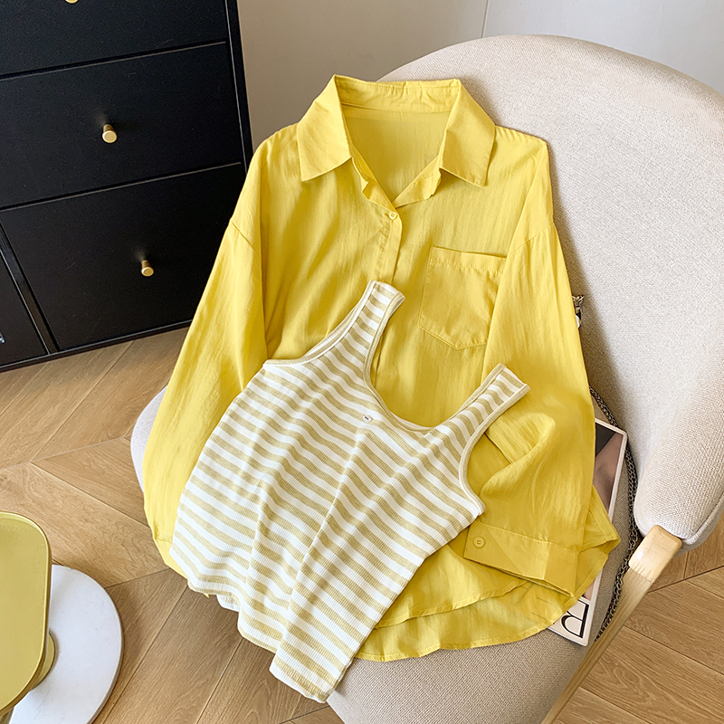 Summer fashion shirt slim sunscreen vest 3pcs set for women