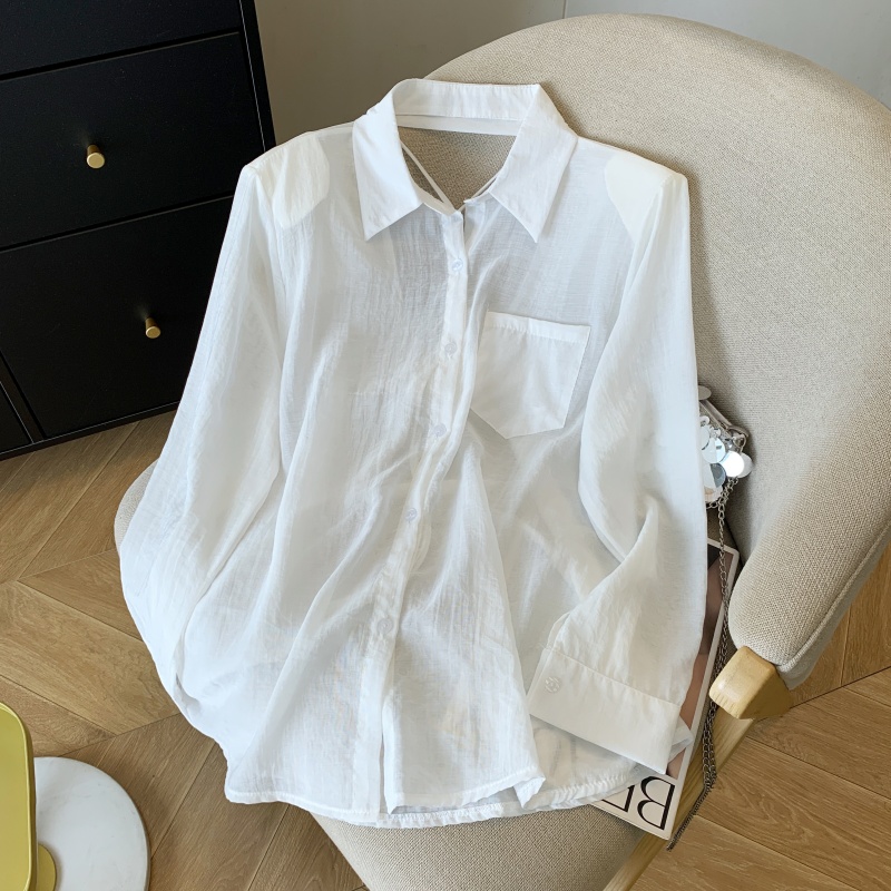 Fashion France style sun shirt sunscreen hollow shirt