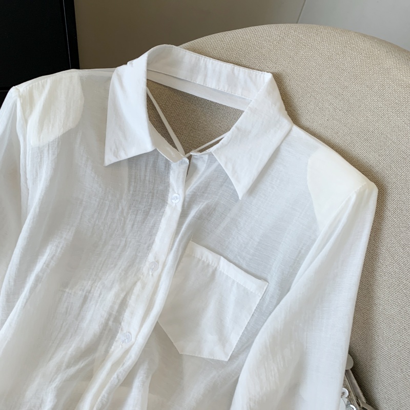Fashion France style sun shirt sunscreen hollow shirt