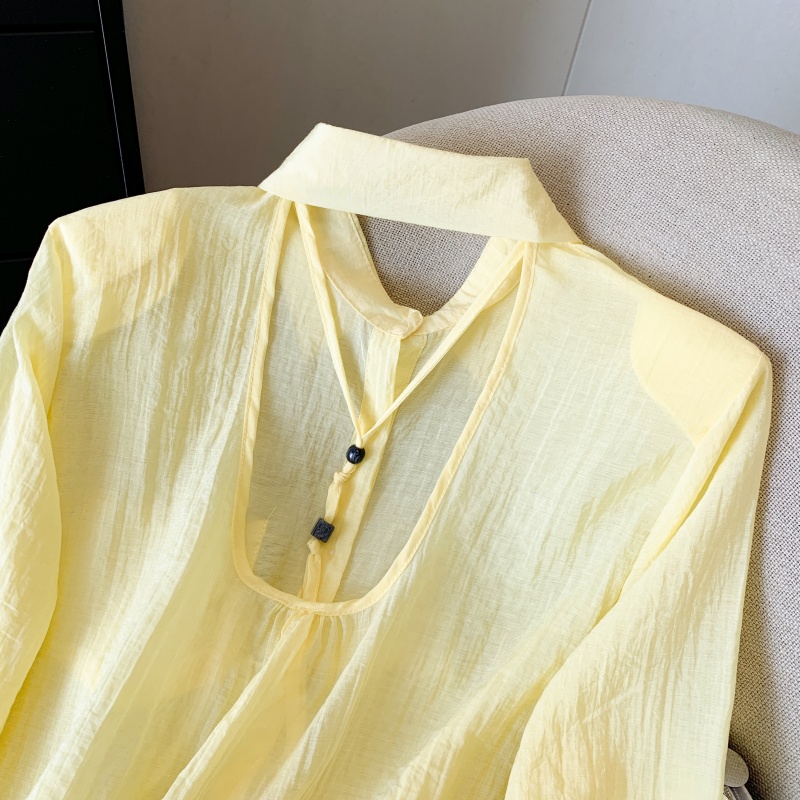 Fashion France style sun shirt sunscreen hollow shirt