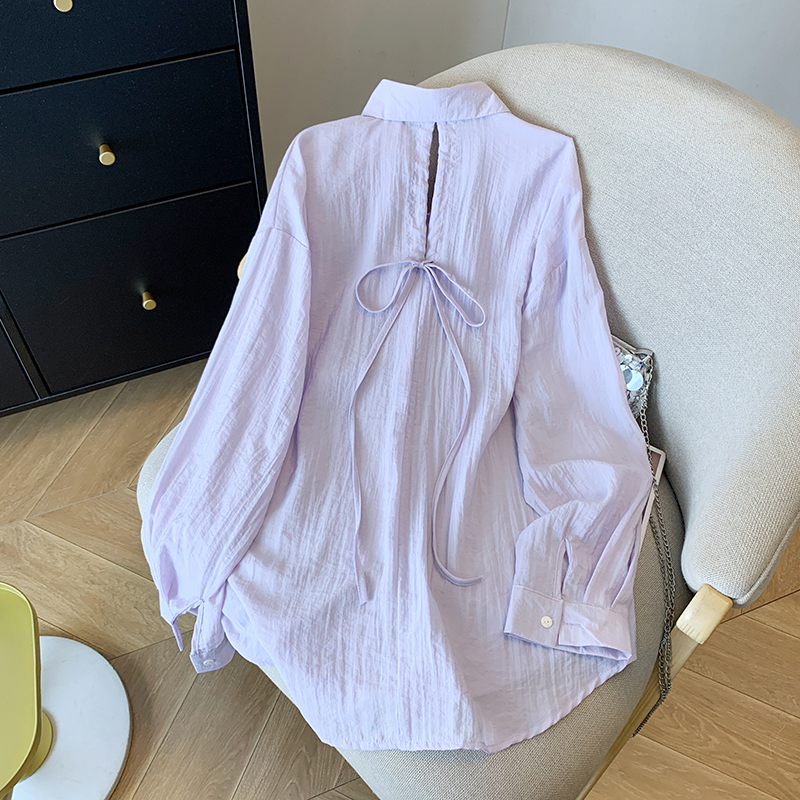 Niche France style sun shirt short white coat
