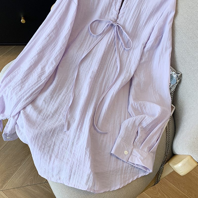 Niche France style sun shirt short white coat