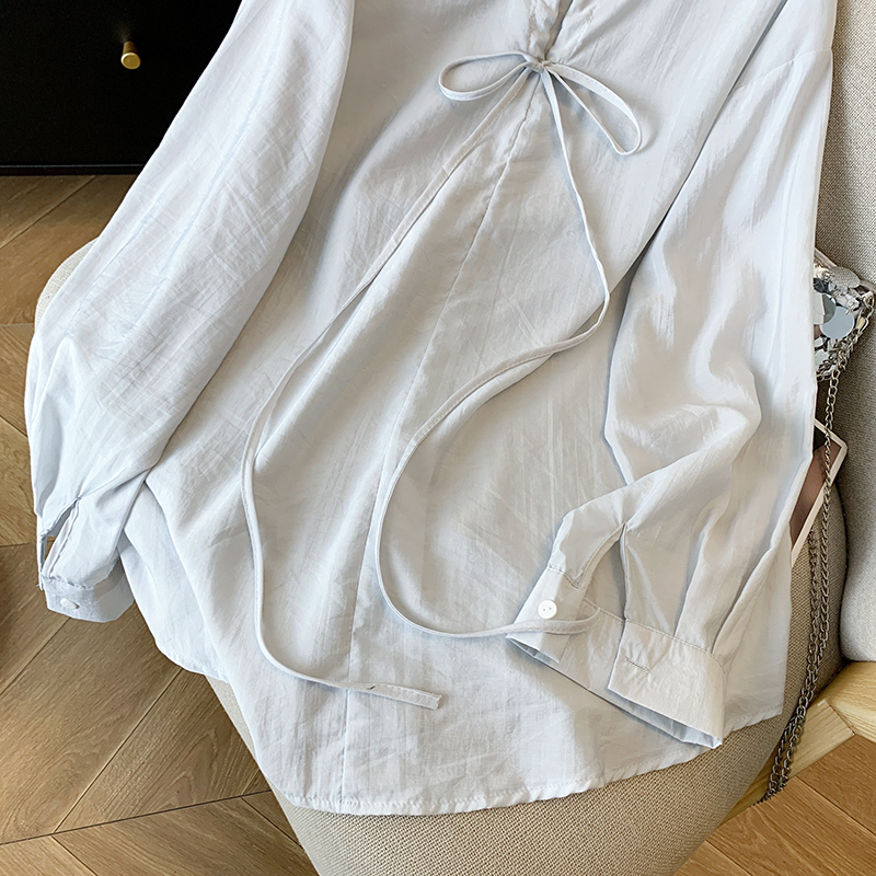 Niche France style sun shirt short white coat
