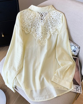 France style all-match hollow shirt lace summer sun shirt