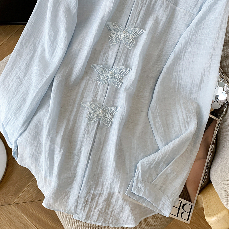 Thin sunscreen cardigan split coat for women