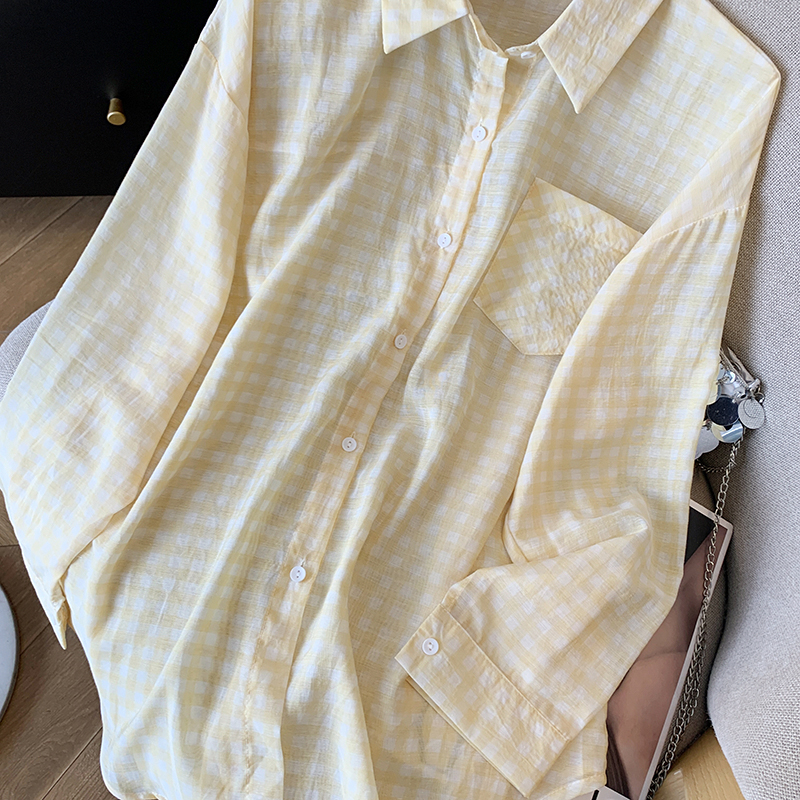 Spring and summer retro shirt sunscreen Casual sun shirt for women