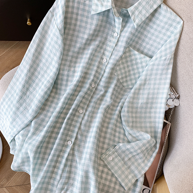 Spring and summer retro shirt sunscreen Casual sun shirt for women