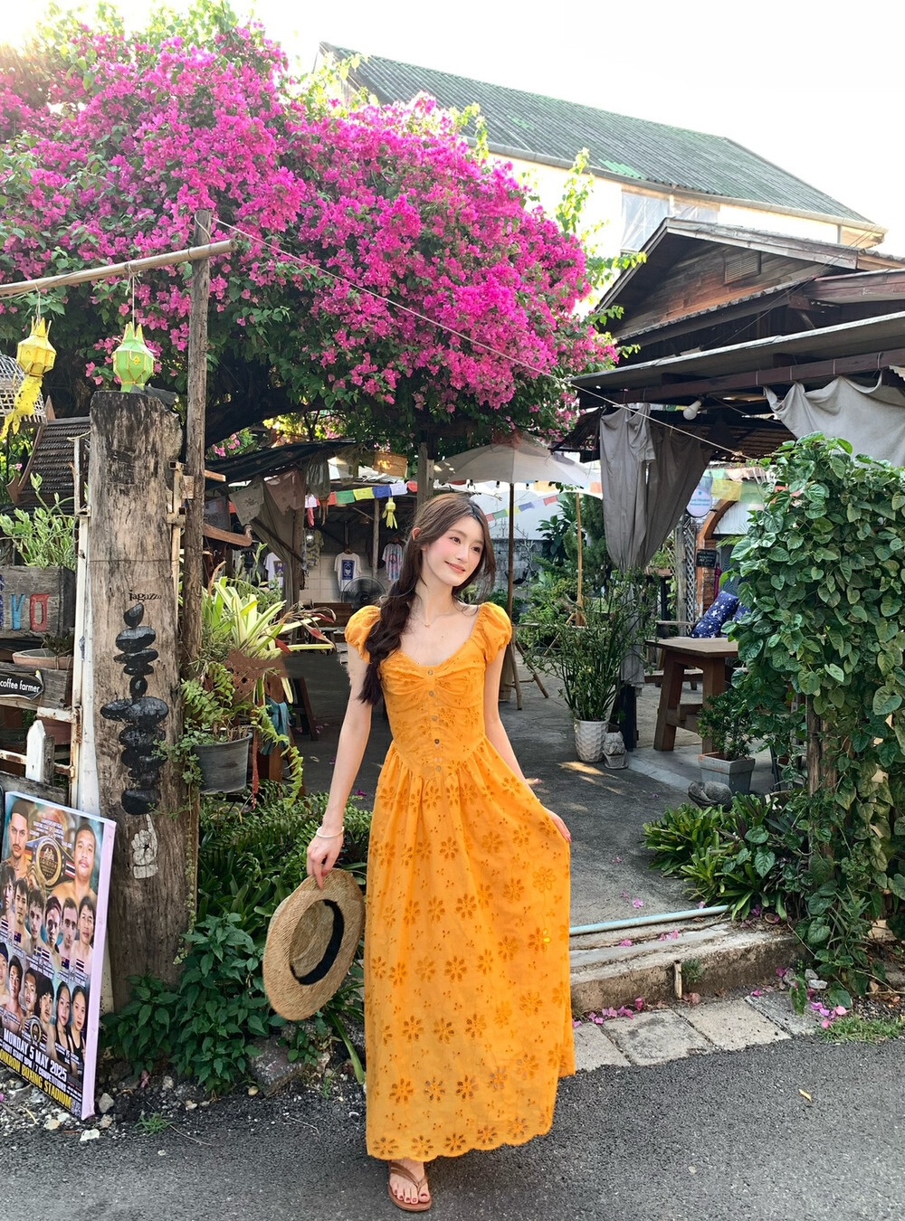 France style sweet quality hollow embroidery dress