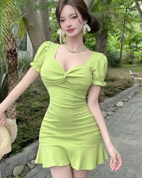 Tight short sleeve sexy cotton elasticity dress