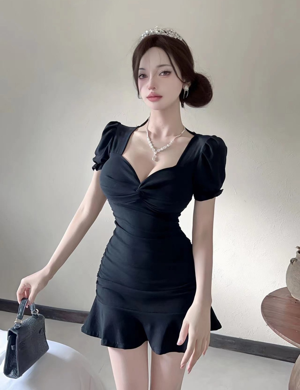 Tight short sleeve sexy cotton elasticity dress