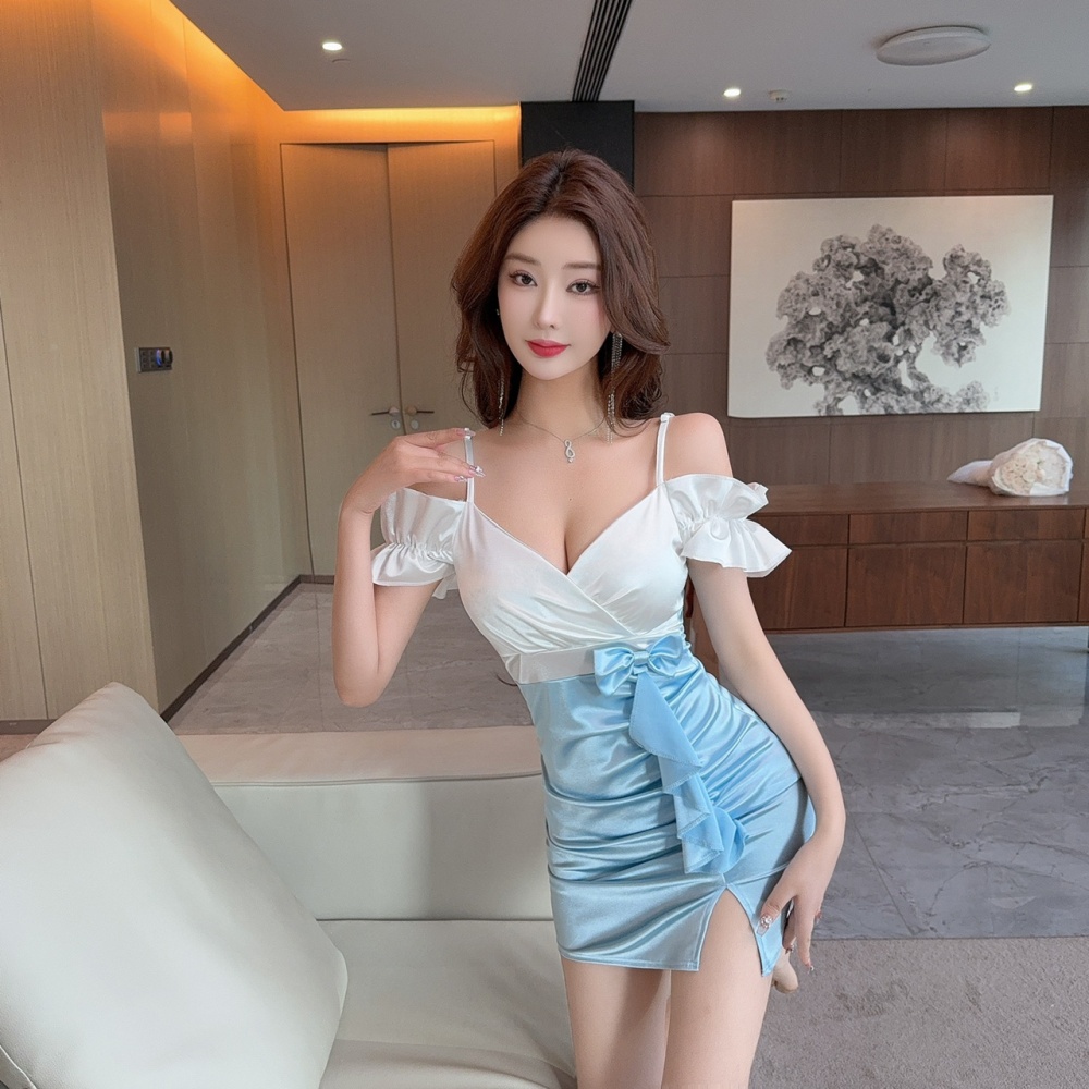 Package hip bottoming sexy satin elasticity dress