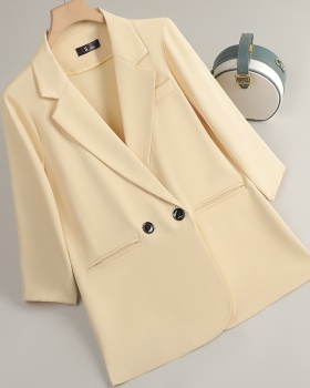 Thin short sleeve split tops summer white coat for women